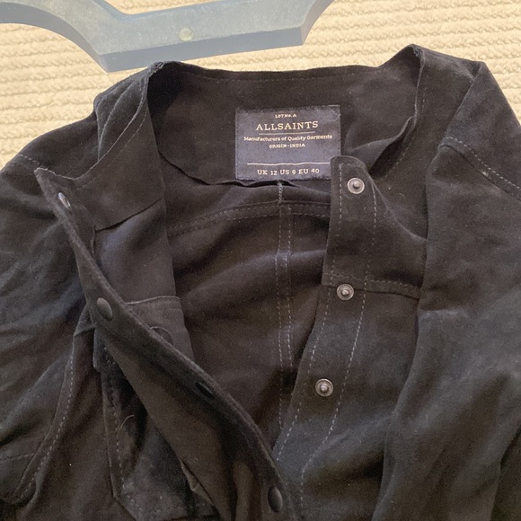 All saints 100% leather (suede) button down shirt - Picture 6 of 8